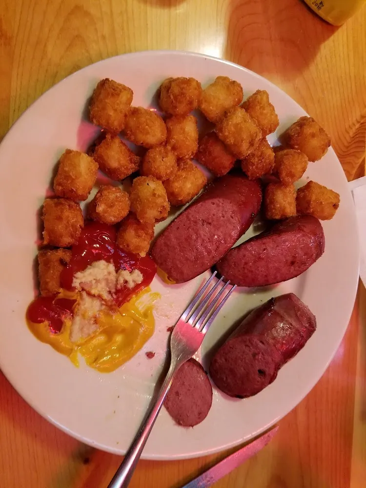 Fried Bologna and Tater Tots